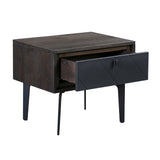 Cross Solid Oak and Metal Nightstand