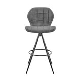 Catalina 26" Counter Height Bar Stool in Charcoal Fabric and Black Finish