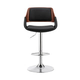 Colby Adjustable Black Faux Leather and Chrome Finish Bar Stool