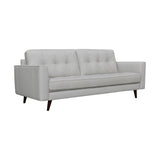 Daeson 86" Mid-Century Modern Dove Gray Genuine Leather Square Arm Sofa