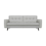 Daeson 86" Mid-Century Modern Dove Gray Genuine Leather Square Arm Sofa