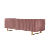 Delilah 86" Blush Velvet Square Arm Sofa