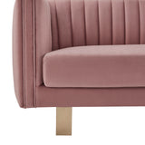 Delilah 86" Blush Velvet Square Arm Sofa