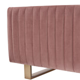 Delilah 86" Blush Velvet Square Arm Sofa