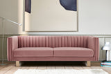 Delilah 86" Blush Velvet Square Arm Sofa