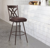 Dover 26" Counter Height Barstool in Auburn Bay and Brown Faux Leather
