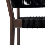 Doris Indoor Outdoor Dining Chair in Dark Eucalyptus Wood with Black Rope - Set of 2