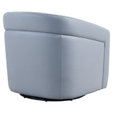 Desi Contemporary Swivel Accent Chair in Dove Gray Genuine Leather