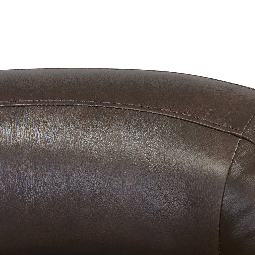 Desi Contemporary Swivel Accent Chair in Espresso Genuine Leather