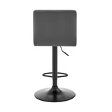 Duval Adjustable Gray Faux Leather Swivel Bar Stool