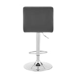 Duval Adjustable Gray Faux Leather Swivel Bar Stool