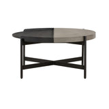 Dua Concrete and Metal Round Modern Coffee Table