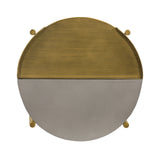 Dua Gray Concrete End Table with Antique Brass