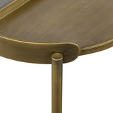 Dua Gray Concrete End Table with Antique Brass