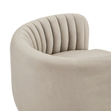 Davy Taupe Velvet Swivel Accent Chair with Gold Base