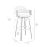 Daxton 30" Gray Faux Leather and Black Wood Bar Stool