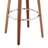 Daxton 26" Brown Faux Leather and Walnut Wood Bar Stool