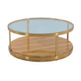 Hattie Wood/Metal/Glass Coffee Table