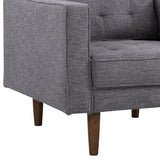 Element Mid-Century Modern Chair in Dark Gray Linen and Walnut Legs