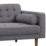 Element Mid-Century Modern Loveseat in Dark Gray Linen and Walnut Legs