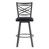 Fargo 26" Counter Height Metal Barstool in Mineral Finish with Black Faux Leather