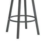 Fargo 26" Counter Height Metal Barstool in Mineral Finish with Black Faux Leather