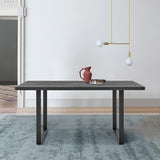 Fenton Dining Table with Charcoal Top and Black Base