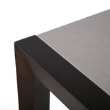 Fineline Indoor Outdoor 80" Rectangle Dining Table in Dark Eucalyptus Wood and Super Stone