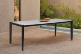 Fineline Indoor Outdoor 80" Rectangle Dining Table in Dark Eucalyptus Wood and Super Stone