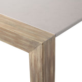 Fineline Indoor Outdoor 80" Rectangle Dining Table in Light Eucalyptus Wood and Super Stone