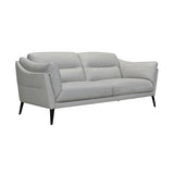 Franz 87" Modern Dove Gray Genuine Leather Sofa
