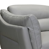 Franz 87" Modern Dove Gray Genuine Leather Sofa
