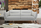 Franz 87" Modern Dove Gray Genuine Leather Sofa
