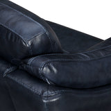 Franz 87" Modern Blue Genuine Leather Sofa