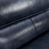 Franz 87" Modern Blue Genuine Leather Sofa