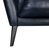 Franz 87" Modern Blue Genuine Leather Sofa