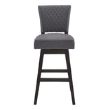 Gia 26" Counter Height Swivel Grey Fabric and Espresso Wood Bar Stool