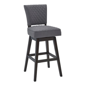 Gia 26" Counter Height Swivel Grey Fabric and Espresso Wood Bar Stool