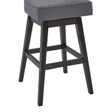 Gia 26" Counter Height Swivel Grey Fabric and Espresso Wood Bar Stool