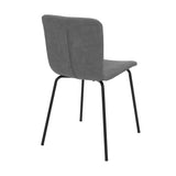 Gillian Modern Light Gray Fabric and Metal Dining Room Chairs - Set of 2