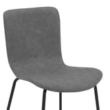 Gillian Modern Light Gray Fabric and Metal Dining Room Chairs - Set of 2