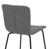 Gillian Modern Light Gray Fabric and Metal Dining Room Chairs - Set of 2