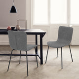 Gillian Modern Dark Gray Faux Leather and Metal Dining Room Chairs - Set of 2