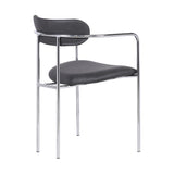 Gwen Contemporary Dining Chair in Chrome Finish with Gray Faux Leather - Set of 2