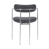 Gwen Contemporary Dining Chair in Chrome Finish with Gray Faux Leather - Set of 2