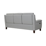 Hayward 82" Dove Gray Genuine Leather Power Reclining Sofa