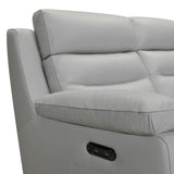 Hayward 82" Dove Gray Genuine Leather Power Reclining Sofa