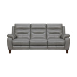 Hayward 82" Dark Gray Genuine Leather Power Reclining Sofa