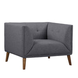 Hudson Walnut Wood/Fabric/Linen 100% Polyester Sofa Chair