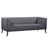Hudson Walnut Wood/Fabric/Linen 100% Polyester Sofa